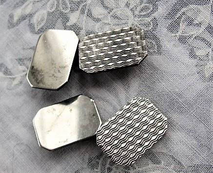 QUALITY Vintage 1920s ART DECO Gentlemens Pair of Mens Cuff Links, Attractive Engraved Silver Cuff Links ,Antique Mens Jewelry ,Jewellery