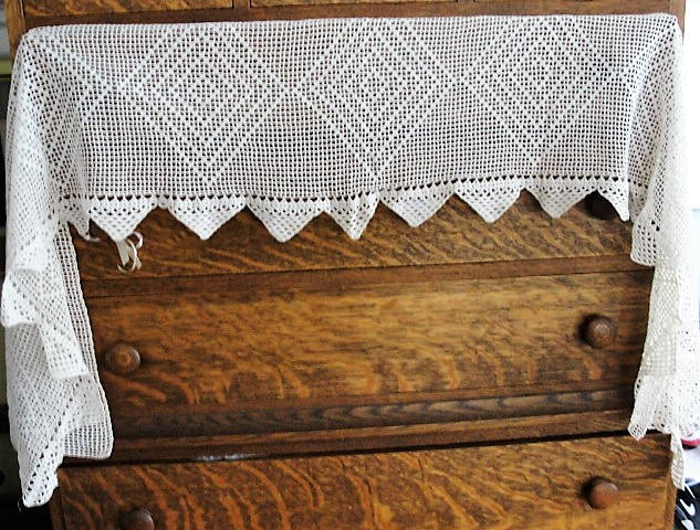 CHARMING Antique French Country Farmhouse Shelf Mantle Trim, Kitchen Valence, Cheminee ,Pelmet, Fireplace Trim, Vintage Lace, Chic Decor