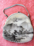 Antique 1920s Purse Hand Bag Japan Souvenir Mount Fuji Lovely Vintage Bag Collectible Purses HandBags