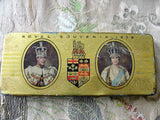 BEAUTIFUL British Royalty Candy Tin Royal Souvenir 1939 Walter M Lowney Chocolate Candy Box Tin Litho Box Collectible Royalty Tins