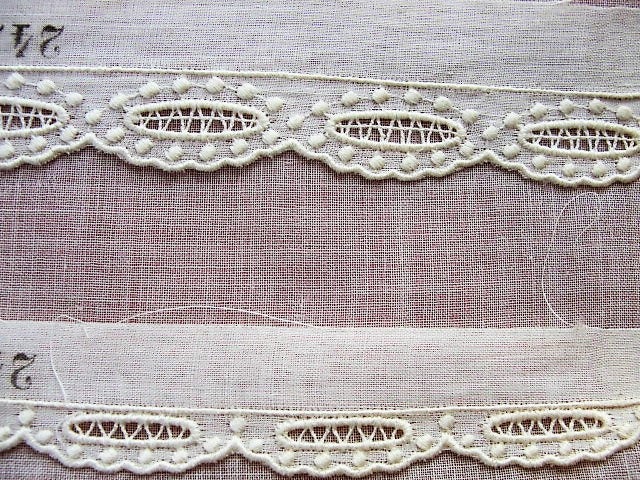 LOVELY 1920s Antique Swiss Embroidered Lace Trim Doll Size Salesmans Sample  Perfect To Frame Antique Sampler Collectible One of A Kind Gift