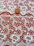 Antique BEAUTIFUL Lace Cotton Trim Delicate Intricate Pattern Ideal For Dolls,Christening Gowns, Bridal ,Heirloom Sewing Antique Textiles
