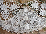 BEAUTIFUL Antique Hand Crochet IRISH Lace Collar Highly Detailed Victorian NeedleWork Irish Crochet Needle Lace Collectible Antique Lace