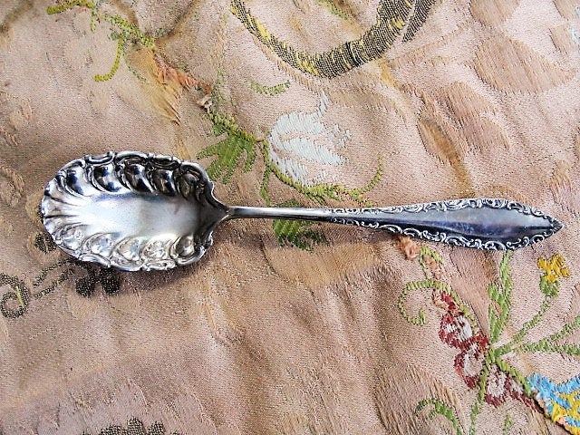 Lovely ORNATE Sugar Serving Spoon,Silver Plate,1847 Rogers Bros,Tea Time,Fine Dining Vintage,Silver Flatware,Replacement Silverware,Spoons