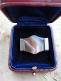 STRIKING Victorian SCOTTISH Striped Agate and Silver Brooch Beautiful Colors Antique Scottish Jewelry Jewellery