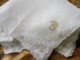 Vintage MADEIRA Embroidered Hankie Handkerchief WhiteWork Embroidery Openwork Wedding Bridal Bridesmaid Special Hanky Desco Label