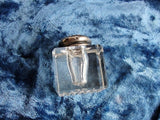 GORGEOUS Repousse Floral Sterling Silver and Crystal Vanity Jar Dresser Cosmetic Container Decorative Boudoir or Ladies Inkwell Collectible