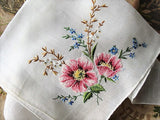GORGEOUS Vintage Petit Point Handkerchief Hanky Finest Workmanship Hankie, Hand Embroidery,Perfect For Bride, Collector of Vintage Hankies
