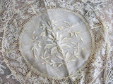 AMAZING Antique French Normandy Lace Pillow Sham Gorgeous Lace Hand White Work Embroidery, Large Lace Boudoir Pillow Case, Chateau Decor
