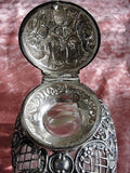 GORGEOUS Antique English Sterling Silver Encrusted Repoussé Work Large Perfume Bottle, Boudoir Vanity Silver, Perfume Bottles,Chateau Decor