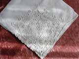 1930s Vintage MADEIRA Hand Embroidered Hankie Handkerchief White Work Embroidery FLORAL Openwork Wedding Bridal Bridesmaids Special Hanky