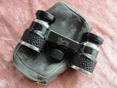 VINTAGE Opera Glasses,Theater Binoculars, Lumina 2 -1/2 X, Pygmy Glasses,Leather Case,Gentlemens Binoculars,Mens Theater Glasses,Spy Glasses