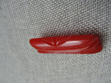 VINTAGE Art Deco Carved Red Bakelite Brooch, Bakelite Pin, Heavily, Carved Cherry Red Bakelite Brooch, Collectible Bakelite Jewelry