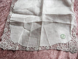 BEAUTIFUL Vintage Lace Hankie BRIDAL WEDDING Handkerchief Lace n Linen Bridal Hanky Fancy Wide  Lace Collectible Hankies