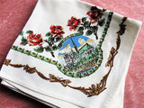 CHARMING Vintage Luncheon Tea Time Dinner Napkins Set,ROSES,Paris,Rome,Berlin,London Souvenir Napkins,French Country,House Warming Gift