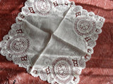 Beautiful Antique Lace Hankie BRIDAL WEDDING HANDKERCHIEF Hanky Fancy Wide Lace Perfect Bride to Be Bridal Wedding Something Old Present