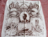 1937 CORONATION Handkerchief King Edward VI,Royalty Souvenir Hanky,English Royal Memorabilia,RARE Collectible Royalty Queen Elizabeths Father