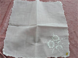 Beautiful WEDDING Hanky Exquisite Swiss Embroidery Handkerchief Bridal Hankie Stunning Roses Embroidery,for Collector or Bridal Heirloom