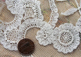 BEAUTIFUL Antique PRINCESS Lace Applique, Victorian, Edwardian, Large Applique, Creamy white Lace,Netted Lace Wedding Gown, Edwardian Whites