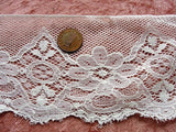 LOVELY Wide Antique French Lace Cotton Trim Delicate Pattern Ideal For Edwardian Whites,Bridal Dress,Vintage Wedding,Fine Heirloom Sewing