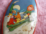 Vintage 1930s RILEYs Tin Box,Kate Greenaway Style,Toffee Tin,British Candy,English Tin Box,Cute Children,Winter Sled Tin,Collectible Tins