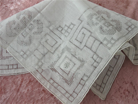 GORGEOUS WEDDING Hanky,Lots of Handwork,Vintage Handkerchief,Bridal Hankie,Raised Embroidery,Collector or Bridal Heirloom,Vintage Hankies