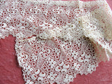 BEAUTIFUL Antique Lace Cotton Trim Flounce,Intricate Pattern Ideal For Bridal Dress,Dolls,Christening Gowns,Heirloom Sewing Antique Textiles