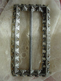 BEAUTIFUL Antique 1920s Flapper Diamonte Large Buckle, Glittering White Paste Rhinestones, Rectangle Slide Buckle, Wedding, Shawl Buckle