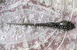 BEAUTIFUL Victorian Sterling Silver Needlework Tool,Silver Awl,Punch,Ornate Silver Stiletto,Sterling Silver Sewing Tool,Art Nouveau Silver