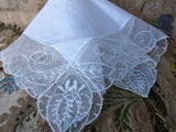 BEAUTIFUL Vintage Lace Hanky BRIDAL WEDDING Handkerchief Special Hankie Lovely TambourLace,Netted Lace Edge Collectible Lace Hankies