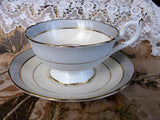 LOVELY Coalport English Bone China Teacup and Saucer, Pink and Grey Tomorrow Pattern Vintage Cup and Saucer,Collectible Teacups,Tea Parties