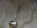 BEAUTIFUL Vintage Russian Enamel Silver SALT SPOON,Gold Wash,Lovely Condition,Salt Cellar Spoons,Salt Dip Spoon,Collectible Russian Silver