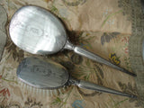 ELEGANT Antique Birks Sterling Silver Vanity Set,Hand Mirror and Brush,Monogram D,Lovely Engraving, Perfect Gift or Add To Silver Collection