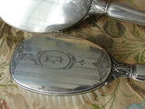 ELEGANT Antique Birks Sterling Silver Vanity Set,Hand Mirror and Brush,Monogram D,Lovely Engraving, Perfect Gift or Add To Silver Collection