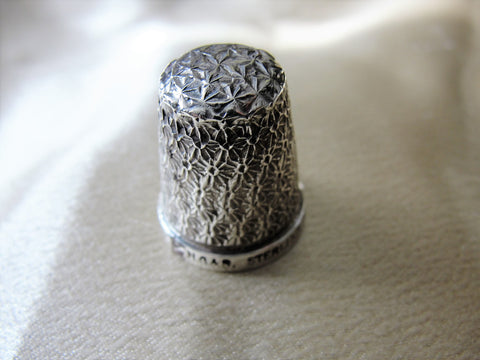 GORGEOUS Antique English Sterling Silver Tall Thimble,Ornately Engraved,Spa Thimble,Sterling Thimbles,Collectible Needlework Sewing Tools