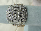 ANTIQUE Coro Art Deco Bracelet Rhinestones and Lustrous Pearls,Rhinestone Vintage Jewelry,Designer Vintage Wedding Jewelry,Bridal Jewellery