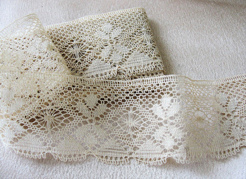 BEAUTIFUL Antique French Lace,Intricate Spider Web Pattern,Cotton Trim,Dolls,Christening Gowns,Bridal Heirloom Sewing,Collectible Lace Laces