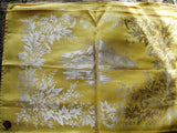 BEAUTIFUL Vintage PLACEMATS Set,Scottish Thistles,Famous Places,Yellow Damask Linen,Vintage Tea Time,Dinner Linens,Collectible Table Linens