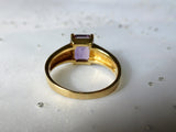 LOVELY Purple Amethyst Ring,14KT Gold Ring,February Birthstone Ring,Textured Gold Setting,Daytime/Cocktail Ring,Collectible Vintage Jewelry