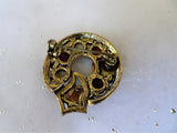 STRIKING Vintage SCOTTISH Brooch,Buckle Motif,Agate Glass Stones,Beautiful Colors and Details,Vintage Scottish Jewelry,Collectible Jewelry