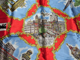 STRIKING Souvenir Scarf,City of BERLIN Points of interest Scarf,Colorful European Scarf,Wear It or Frame it,Collectible Vintage Scarves