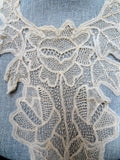 LOVELY Victorian French Lace High Neck Collar,Hand Made Creamy White Lace,Victorian Edwardian Lace,Antique Bridal Lace,Collectible Lace