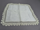 Vintage BRIDAL WEDDING Handkerchief Beautiful Delicate WIDE Hand Crochet Lace Hankie,Bridal Hanky,White Work Embroidery,Collectible Hankies