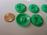 PRETTY 1930s Vintage Buttons Set,Art Deco Button set,Leaf Green Buttons,Raised Pattern,One Inch Size Buttons,Collectible Vintage Buttons