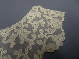 Breathtaking Antique FRENCH Netted Tulle LACE Applique,Vintage Lace,Lace Roses Flowers, Bridal Wedding Lace,Flapper Lace,Collectible Lace