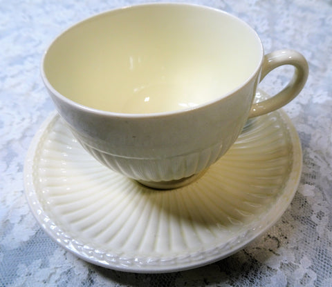 CLASSIC Vintage Wedgwood Teacup and Saucer,Etruria and Barlaston Edme,Fluted IronStone Cup and Saucer,Farmhouse Decor,Collectible Teacups