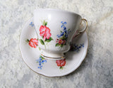 LOVELY Vintage PARAGON Teacup and Saucer,Sweet Pea Flowers Pattern,English Bone China,Colorful Set,Cup and Saucer, Collectible Teacups