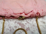 BEAUTIFUL 1950s Pink Chiffon Purse,Pleated Chiffon Evening Bag,HL HandBag,Collectible Clutch Purse,Vintage Purses