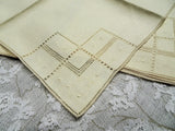 ELEGANT Napkin Set, Art Deco 20s MADEIRA Linen Napkins,Embroidery OpenWork,French Decor,Luxury Table Linens,Collectible Vintage Linens