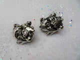 LOVELY Mid Century Earrings Scrolling Leaves Silver Metal ,Clip On Earrings,Collectible Vintage Jewelry